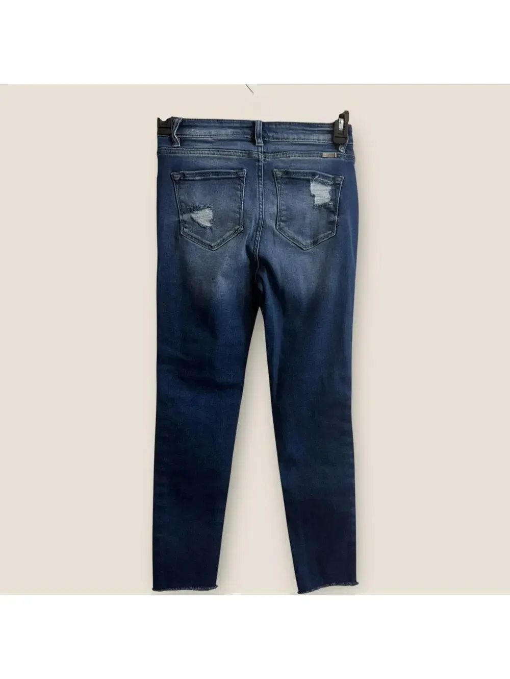 KanCan Women's 7 27 Distressed Skinny Jeans Dark Wash - Picture 6 of 15